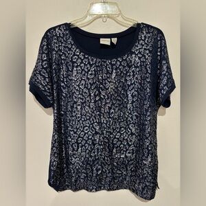 Chico’s Metallic Animal Print Tee